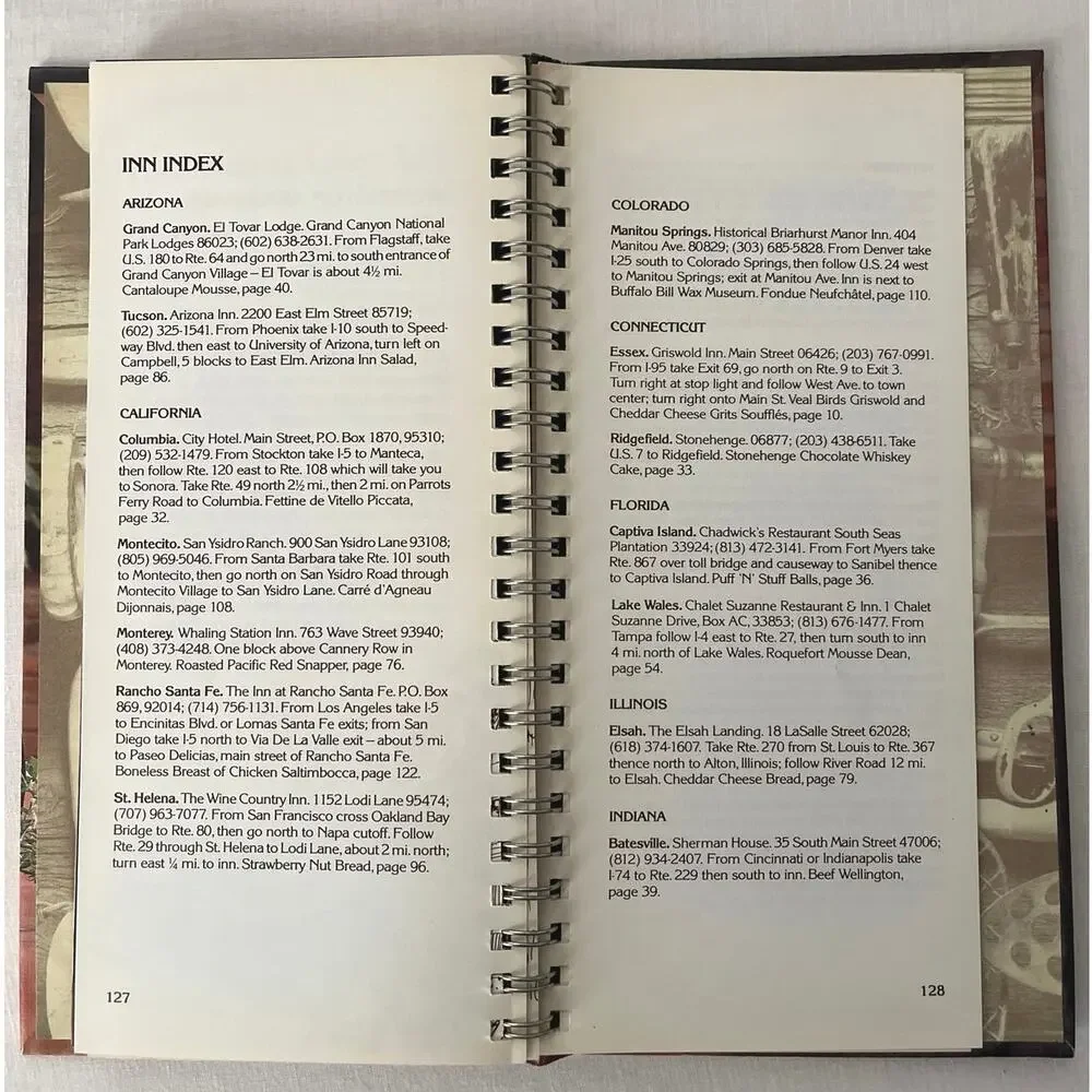 Benson & Hedges Recipes from Great American Inns 1981 Spiral Gift Collection